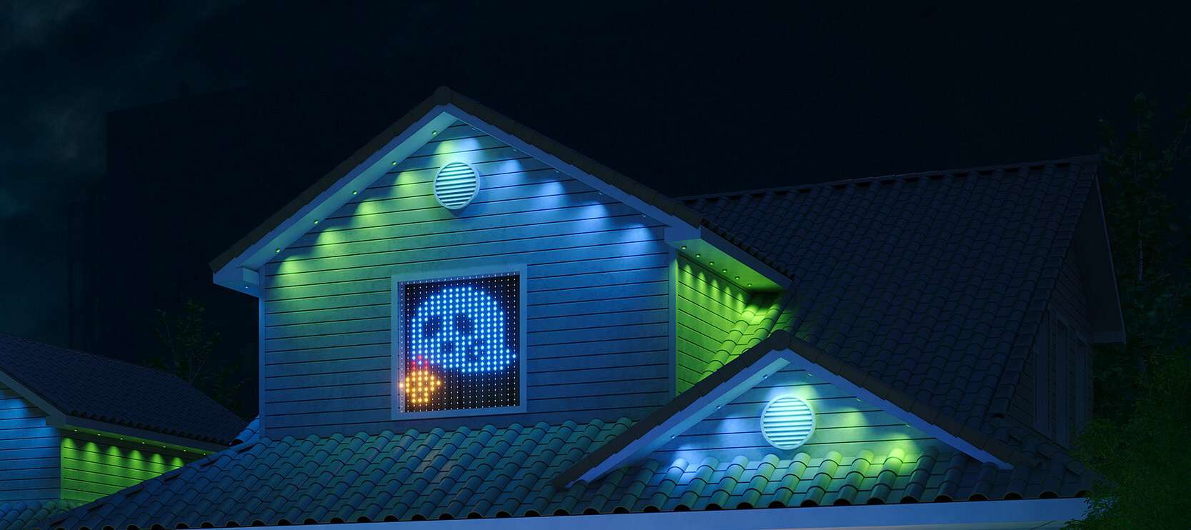 Govee Permanent Lights Pro decorating a home for Halloween