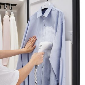 Lg's Styler clothes care system with handheld steamer.