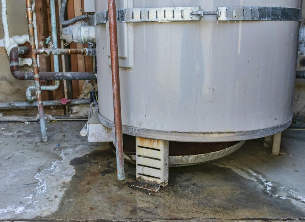 Leaking water heater base