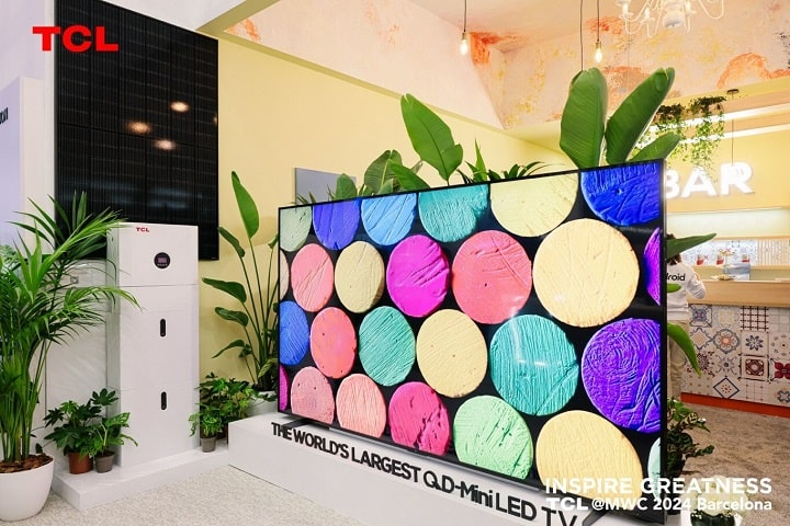 TLC's 115" Mini LED TV being demonstrated
