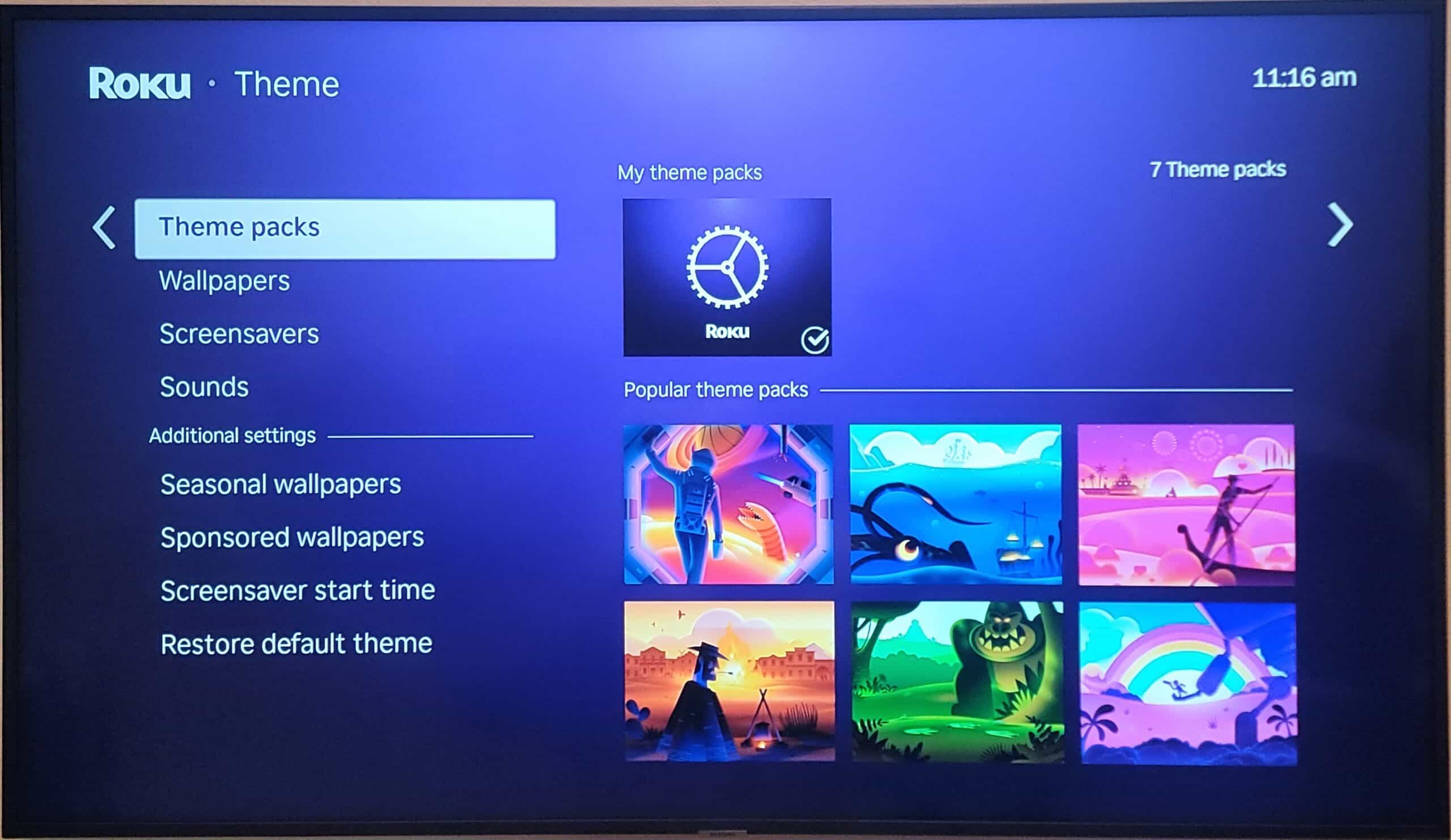 Roku Theme Settings