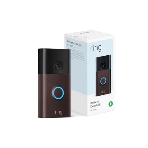 Ring Battery Doorbell | Home or business security with Head-to-Toe Video, Live View with Two-Way Talk, and Motion Detection & Alerts (newest model), Venetian Bronze Image