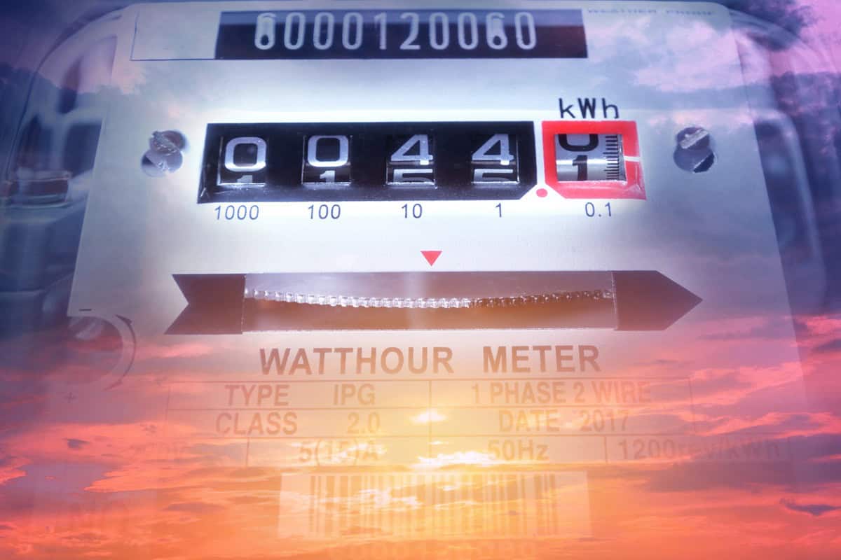 Electric power meter measuring power usage. Watt hour electric meter measurement tool.